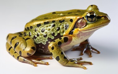 Wall Mural - A green frog or toad on a white background Generative AI