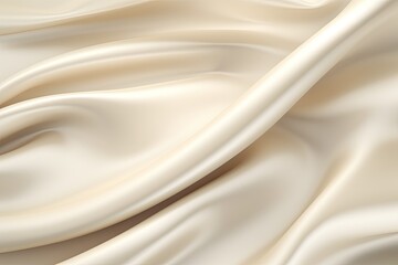 close-up view of a luxurious white silk fabric texture. Generative AI