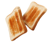 Two Delicious Toasted Bread Pieces, Cut Out