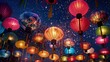Colorful chinese lantern festival. Generative AI
