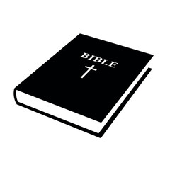 Wall Mural - Holy bible - black and white closed book vector illustration isolated on white