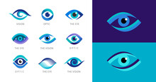 Eye Logo Collection. Optics, Vision, Eye Health Concept Design