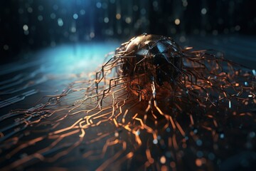 Artificial intelligence. Futuristic technology trends concept. Network structure background. Machine learning. Data background. Big data.Binary digits. technology and science. Generative AI