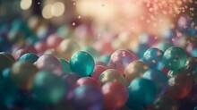 Pastel Colorful Balloons Blur Bokeh Background. Pastel Colorful Bokeh Background. AI Generative