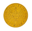 Goldmünze im Wert von 20 Mark aus dem Deutschen Reich mit dem reichsadler vom Ende 19. Jahrhundert