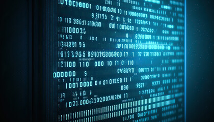 binary code background. abstract image of binary code.background with glowing neon characters. gener