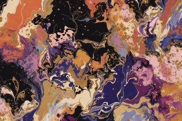 Poster - an abstract painting featuring vibrant colors and various shapes. Generative AI