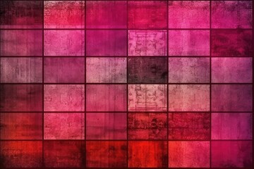 Sticker - geometric patterned background in shades of pink and red. Generative AI