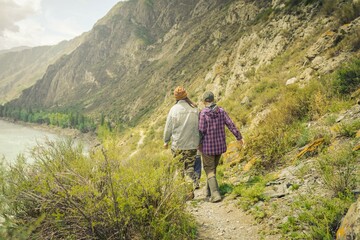 Canvas Print - hiking in the mountains