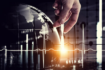 Poster - Global network image . Mixed media