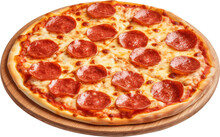 Pepperoni Pizza Isolated. Generative AI.