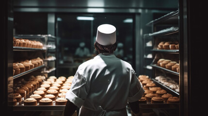 Pastry chef baking desserts, generative ai