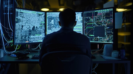 Wall Mural - software engineer working on a computer. generative ai