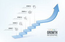 Arrow Step Up To Success Infographic Template.