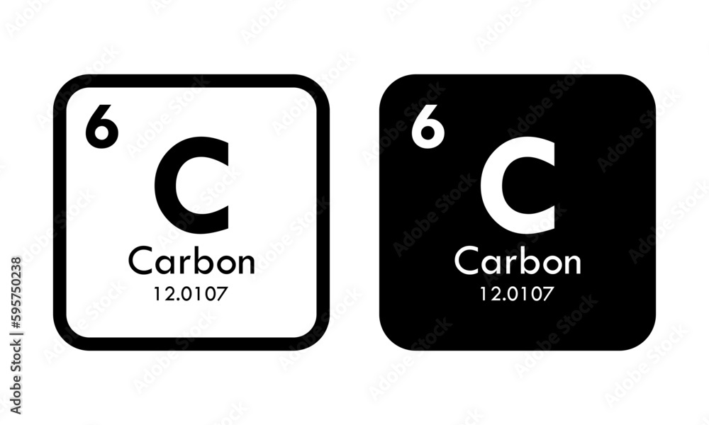 carbon icon set. vector template illustration for web design Stock ...