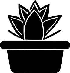 Sticker - black plant and pot icon