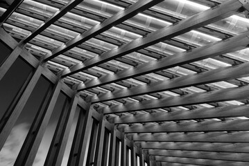 Poster - Interior of modern architecture. Building abstract background