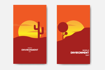 Canvas Print - World Environment Day Bundle Template Illustration