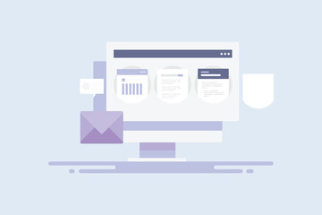 Wall Mural - marketing software business intelligence tracking and analysing content performance on dashboard on 