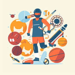  Sport people flat icons set with men and women cycling playing football and tennis isolated vector illustration