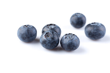 Blueberries on white background