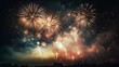 © tota - 夜空に打ちあがる花火のイメージ　generative ai