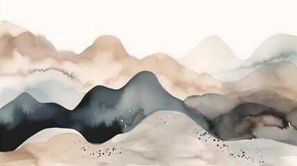  Scandinavian watercolor abstract minimalist background,neutral tones, generation AI
