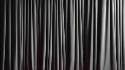 Brightly lit grey curtains for your background, generative AI.