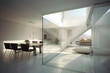 © spreephoto - A minimalist and modern Italian design interior in a clean white space with high key lighting, Generative AI