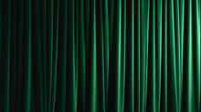 Brightly Lit Green Curtains For Your Background, Generative AI.