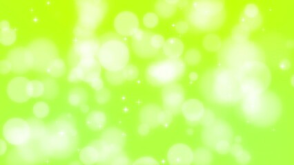 Wall Mural - キラキラとふわふわボケ [背景黄緑]Sparkle Bokeh Series:Sparkling and fluffy bokeh[Yellow-green background]