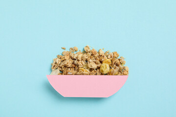 Wall Mural - Photo of uncooked food for breakfast - muesli