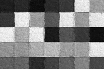 Wall Mural - black and white geometric pattern with a rough texture background. background texture wall and have 