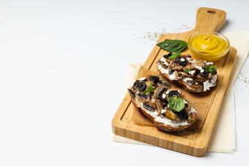 Wall Mural - Toasts with grilled vegetables, space for text