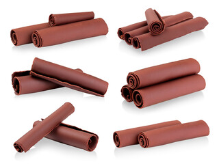 Aufkleber - Set of Chocolate Tubes and Curls on transparent background