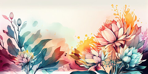 Wall Mural - Abstract colorful floral header background wallpaper design (Generative AI)