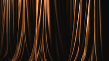 Brightly Lit Brown Curtains For Your Background, Generative AI.