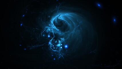 Wall Mural - galaxies nebulae and stars in the universe. creation of new worlds. space background, cosmos. 3d ren