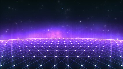 Wall Mural - Grid Universe 80s Retro Background