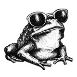 Fototapeta Fototapety na ścianę do pokoju dziecięcego - Funny frog wearing sunglasses hand-drawn sketch