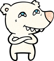 Wall Mural - cartoon polar bear showing teeth