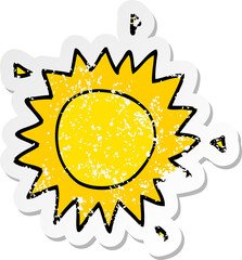 Wall Mural - distressed sticker of a cartoon sun