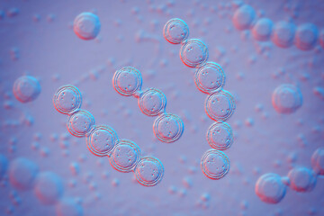 Wall Mural - Microscopic fungi Lacazia loboi, the pathogen responsible for causing lobomycosis, 3D illustration