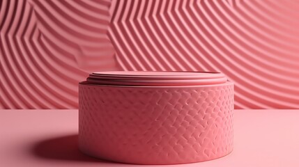 Aufkleber - 3D render of a podium scene, Pink product showcase background, Generative AI Digital Illustration. Generative ai
