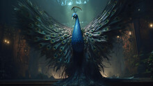 Portrait Of A Graceful And Majestic Peacock