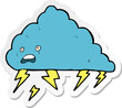 sticker of a cartoon thundercloud