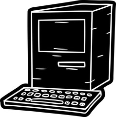 cartoon icon of a computer and keyboard