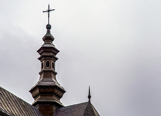 Wall Mural - General view and architectural details of the baroque Roman Catholic church of St. Agnes built in 1924 in Goniadz, Podlasie, Poland.