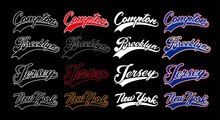 Baseball Font City Name Vector New York, Brooklyn, Compton, Jersey