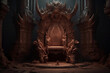 Arcane devil's throne, Horror movie, game, nightmare. Halloween, hell, generative ai